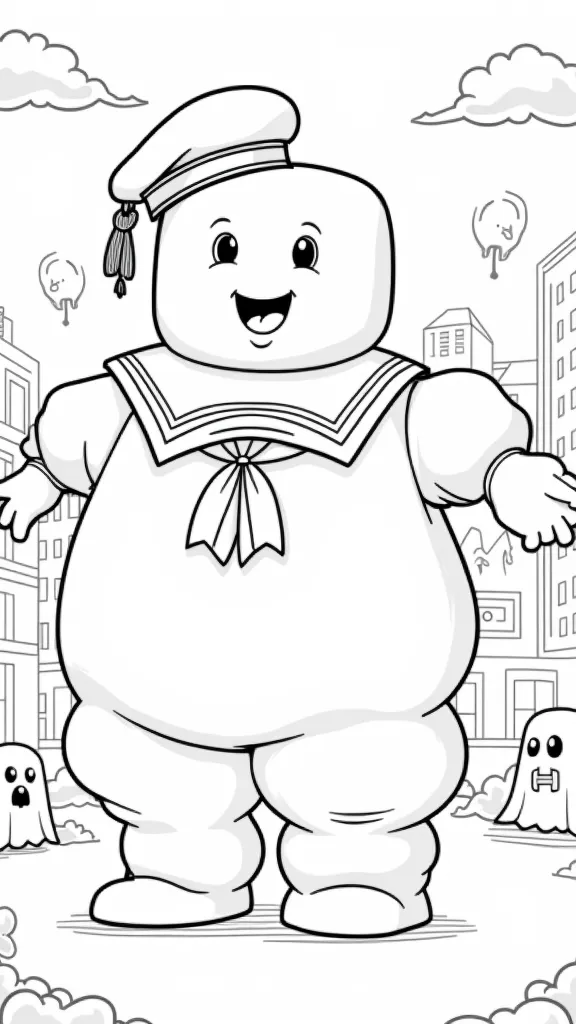 stay puft marshmallow man coloring page